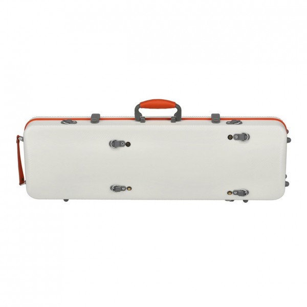 Gewa Polycarbonate Oblong Violin Case, White and Orange - back 