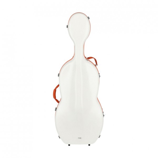 Gewa Polycarbonate Cello Case, White and Orange