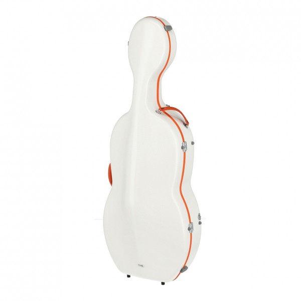 Gewa Polycarbonate Cello Case, White and Orange - side