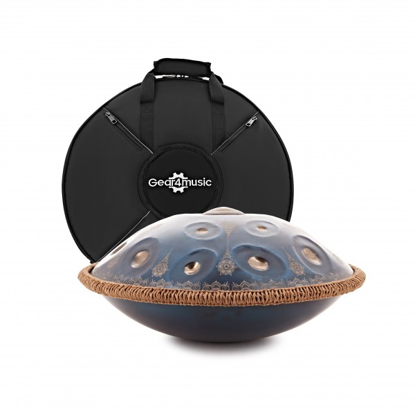 Handpan with Carrying Bag, 12 Notes D Kurd, Black Gold, by Gear4music