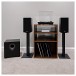 ELAC Debut B5.2 and subwoofer hi-fi lifestyle with grilles