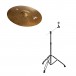 Stagg Myra RAW 18'' Rock Crash Cymbal & Gear4music Boom Arm Stand, Black