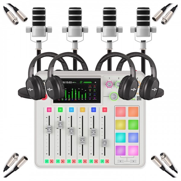 Rode Rodecaster Pro II Quad Bundle, White - Bundle