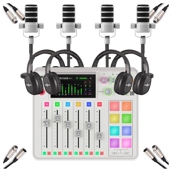 Rode Rodecaster Pro II Quad Bundle, White - Bundle
