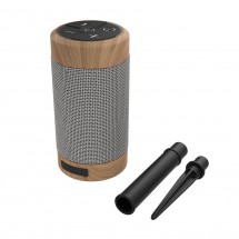 Kitsound Diggit 55 Portable Bluetooth Speaker, Natural Wood