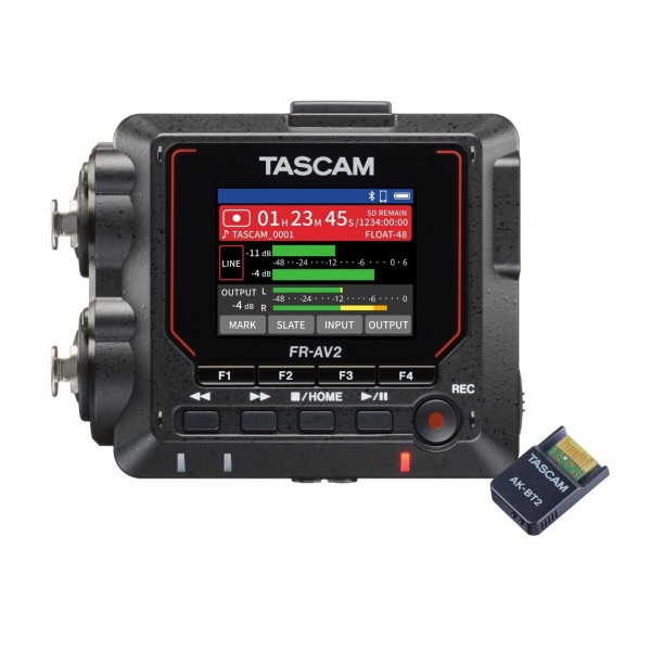 Tascam FR-AV2 Field Recorder & AK-BT2 Bluetooth Adapter Bundle - Full Package