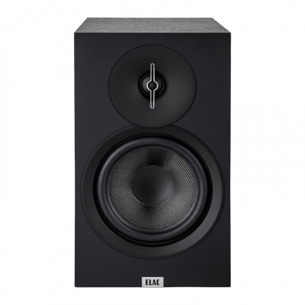 ELAC Debut 3.0 B6.3 Bookshelf Speaker, Black - Front view