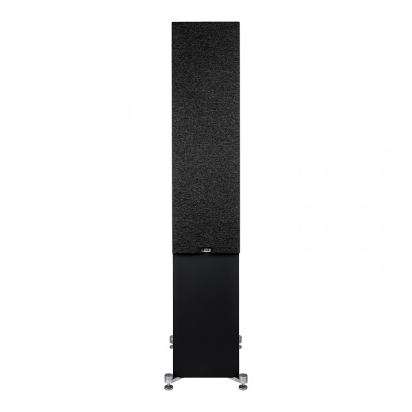 ELAC Debut 3.0 F6.3 Floorstanding Speaker, Black Front with Magnetic Grille Attached