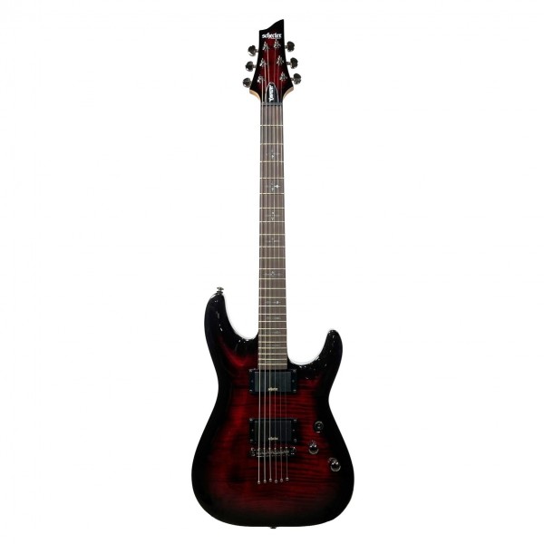 Schecter Demon 6 Flamed Maple Top, Crimson Red Burst