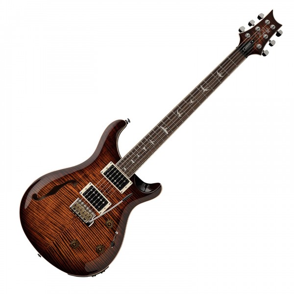 PRS SE Custom 24 Semi-Hollow Piezo, Orange Tiger Smokeburst - Front