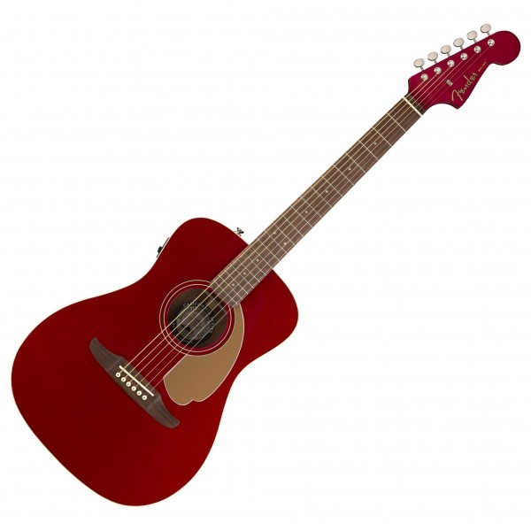 Fender Malibu Player Electro Acoustic, Candy Apple Red Front View