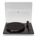 Goldring GR3 Belt-Drive Turntable, Black - front angle dust cover open