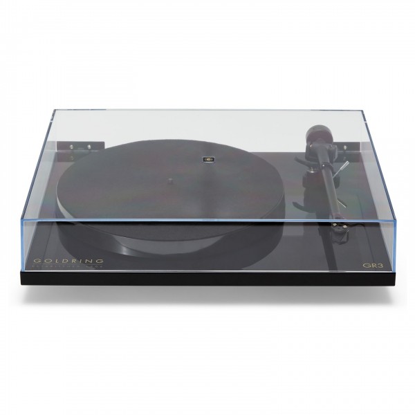Goldring GR3 Belt-Drive Turntable, Black - dust cover closed 