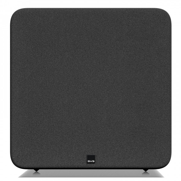 SVS SB17 Ultra R| Evolution Subwoofer Speaker, Black Oak - front w/ grille