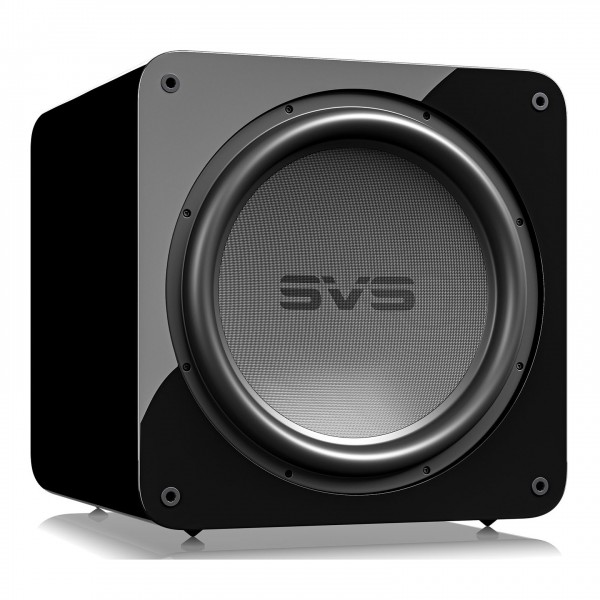 SVS SB17 Ultra R| Evolution Subwoofer Speaker, Piano Gloss Black - front angle no grille