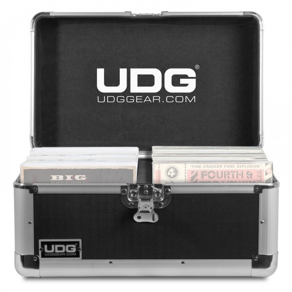 UDG Ultimate 7" Record Case 200 Vinyl, Silver - Front Open (Records Not Included)