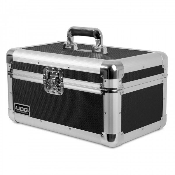 UDG 7-Inch Vinyl Record Case, Silver - Angled Closed