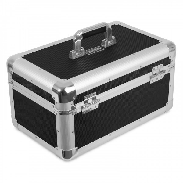 UDG Ultimate 7" Record Case 200 Vinyl, Silver - Angled Closed 2