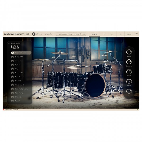 XLN Addictive Drums 2: Black Velvet ADpak at Gear4music