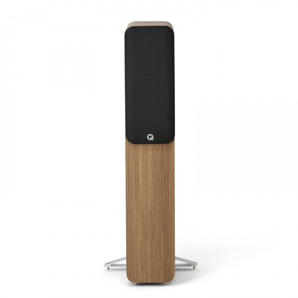 Q Acoustics Q 5040 Compact Floorstanding Speakers, Holme Oak (Pair) - with grille