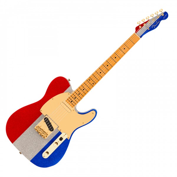 Fender Limited Edition Buck Owens Telecaster, Maple Fingerboard, Red, Silver and Blue Sparkle