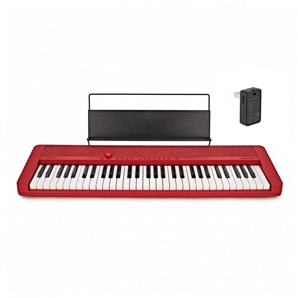 Casio CT-S1 Portable Keyboard with Bluetooth Dongle, Red