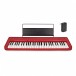 Casio CT-S1 Portable Keyboard with Bluetooth Dongle, Red