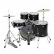 Mapex Comet Series 20'' Fusion Drum Kit, Dark Black w/Ride Cymbal