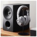 Technics EAH-A800 Wireless Noise Cancelling Headphones, Silver - Lifestyle Image in Hi-Fi System, sat next to SB-C600E-K