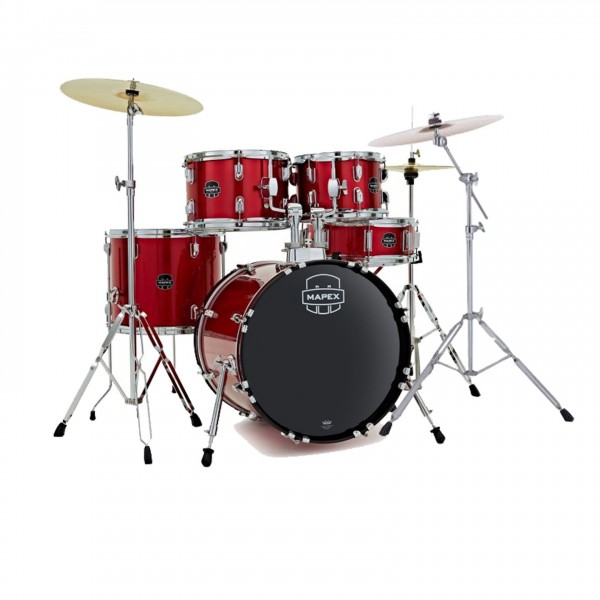 Mapex Comet Series 22'' Drum Kit, Infra Red w/Ride Cymbal 