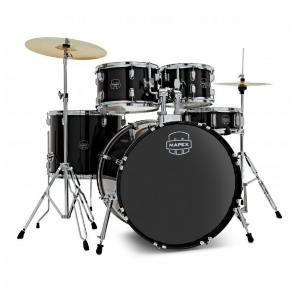 Mapex Comet Series 22'' Drum Kit, Dark Black w/Ride Cymbal at Gear4music