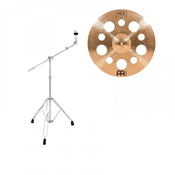 Meinl HCS Bronze 18" Trash Crash & Gear4music Cymbal Boom Stand with Counter Weight