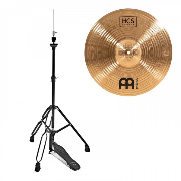 Meinl HCS Bronze 13" Hi-Hats & Gear4music Stand, Black