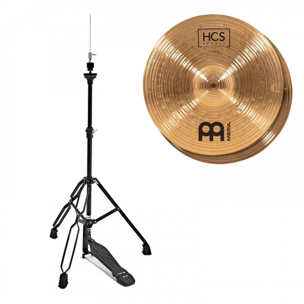 Meinl HCS Bronze 15" Hi-Hats & Gear4music Stand, Black