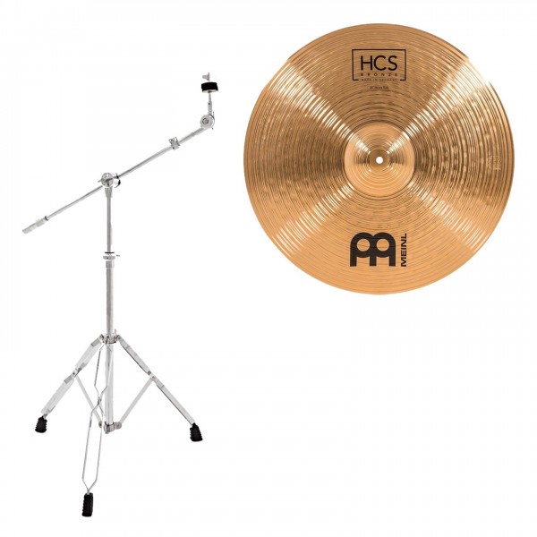 Meinl HCS Bronze 20" Heavy Ride & Gear4music Cymbal Boom Stand with Counter Weight