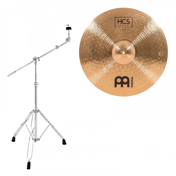 Meinl HCS Bronze 20" Ride & Gear4music Cymbal Boom Stand with Counter Weight