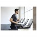 Technics EAH-AZ80 Wireless Noise Cancelling Earbuds, Silver - Lifestyle view, treadmill