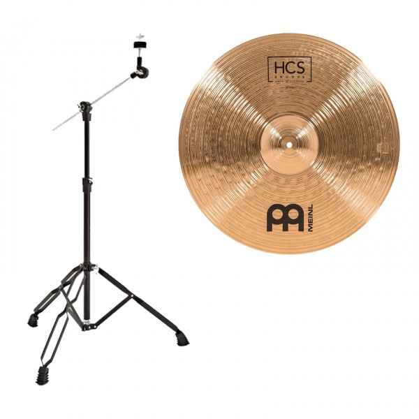 Meinl HCS Bronze 20" Ride & Gear4music Boom Arm Stand, Black