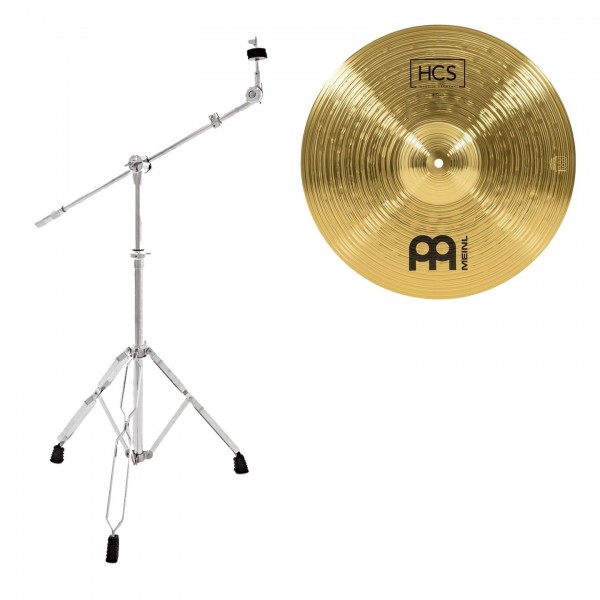 Meinl HCS 16'' Crash Cymbal & Gear4music Cymbal Boom Stand with Counter Weight