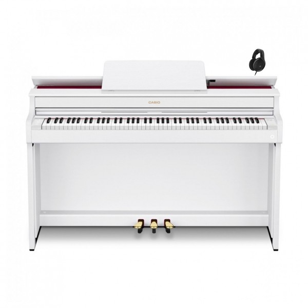 Casio AP-300 Digital Piano, White, With Sennheiser HD 560S Headphones