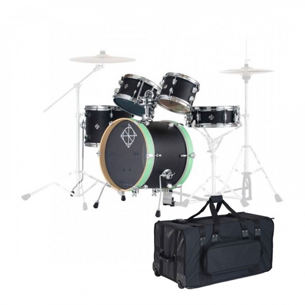 Dixon Drums Jet Set Plus 5pc Shell Pack w/Bag Set, Black Green