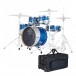 Dixon Drums Jet Set Plus 5pc Shell Pack w/Bag Set, Blue/White