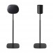 Mountson Premium Adjustable Floor Stand for Sonos Era 100 & 300 (Pair), Black - Sonos Speakers Attached