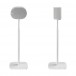 Mountson Premium Adjustable Floor Stand for Sonos Era 100 & 300 (Pair), White - Sonos speakers attached