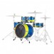 Dixon Drums Jet Set Plus 5pc Shell Pack w/Bag Set, Blue/Yellow