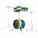 Dixon Drums Jet Set Plus 5pc Shell Pack w/Bag Set, Blue/Yellow