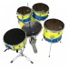 Dixon Drums Jet Set Plus 5pc Shell Pack w/Bag Set, Blue/Yellow