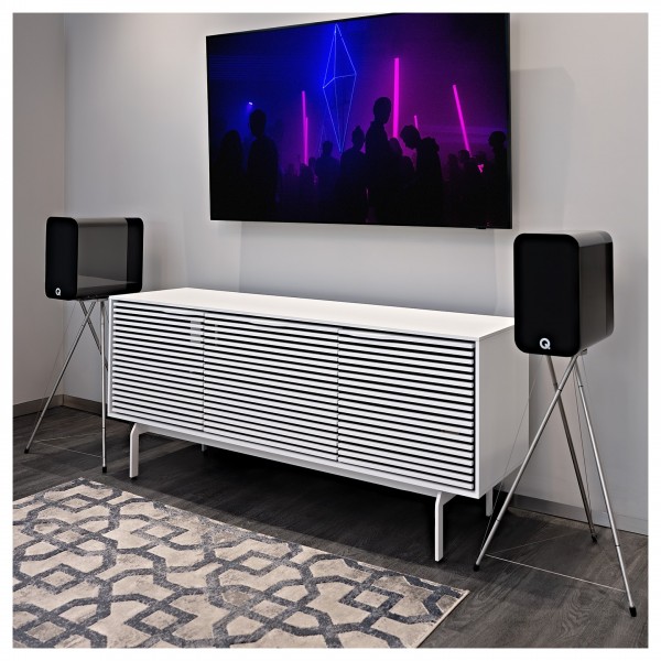 Q Acoustics Concept 300 Bookshelf Speakers (Pair), Silver / Ebony - lifestyle