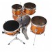 Dixon Drums Jet Set Plus 5pc Shell Pack w/Bag Set, Orange Sparkle