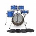 Dixon Drums Jet Set Plus 5pc Shell Pack w/Bag Set, Street Play Blue